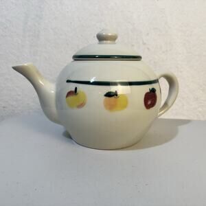 VTG Hartstone Pottery USA Ceramic Golden Delicious Apple Stoneware Tea Pot 6-Cup